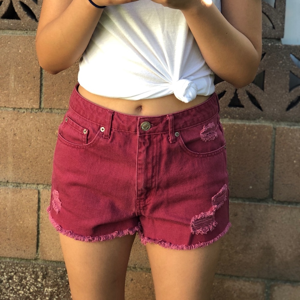 Burgundy shorts